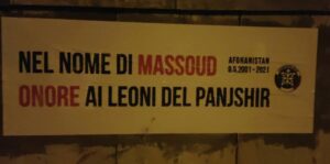 CasaPound: striscione in sostegno di chi si oppone ai talebani