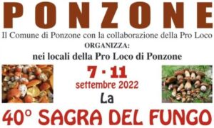 Da mercoledì 7 a domenica 11 torna la sagra del fungo ponzonese