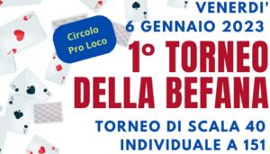 Torneo della Befana: alla Pro Loco si gioca a ‘Scala 40’