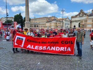 Cgil Alessandria in corteo a Roma