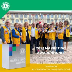 Premio per il Marketing per il Lions Club Bosco Marengo Santa Croce