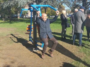 Alessandria, Damilano inaugura il percorso fitness