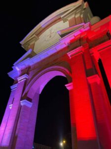 Piazza Matteotti, inaugurata la nuova illuminazione dell’Arco
