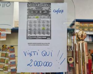 Alessandria: vincita da 2 milioni di euro al “Gratta e Vinci”