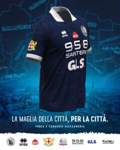 FC Alessandria, la maglia speciale con quartieri, sobborghi e Aido
