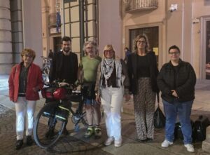 Alessandria accoglie Fulvio Oberto nella sua pedalata per Gaza
