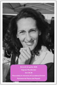 Vignale Monferrato: fiaccolata per Loredana, uccisa nelle strade percorse dal padre carabiniere