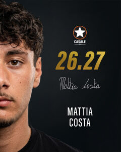 Casale, Mattia Costa rinforza l’attacco